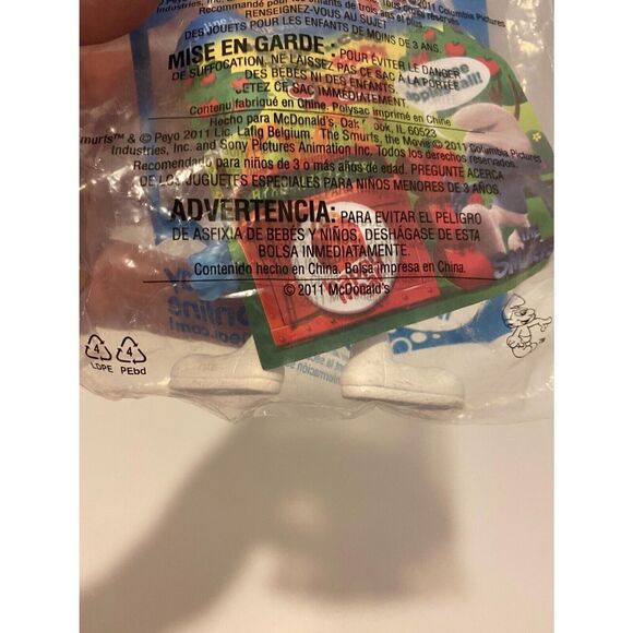 McDonald’s 2011 The Smurfs Clumsy Toy #5 Blue Happy Meal Toy - Picture 5 of 5